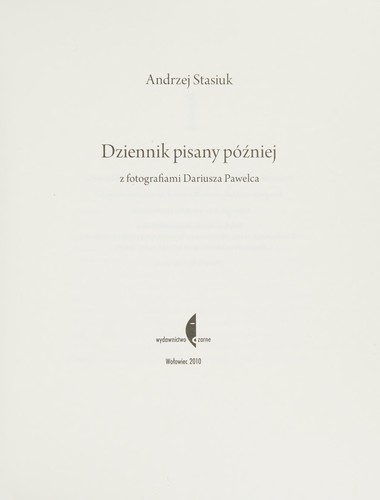 Cover of Dziennik pisany później