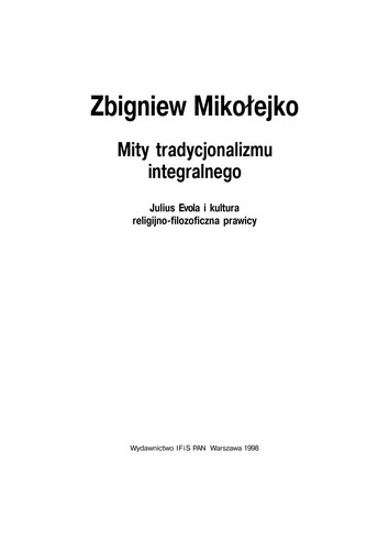 Cover of Mity tradycjonalizmu integralnego