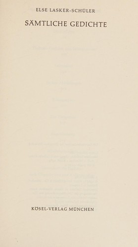 Cover of Sämtliche Gedichte
