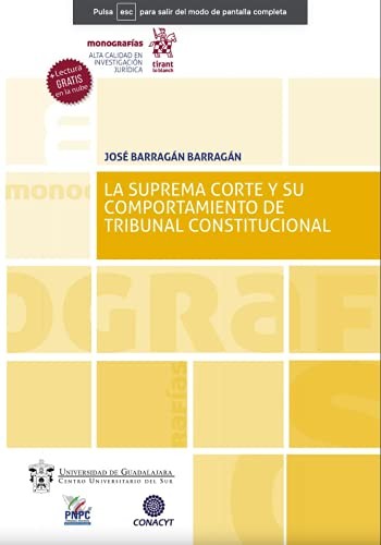Cover of La suprema corte y su comportamiento de Tribunal Constitucional