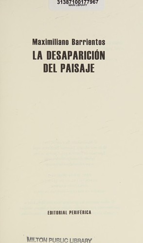 Cover of La desaparición del paisaje