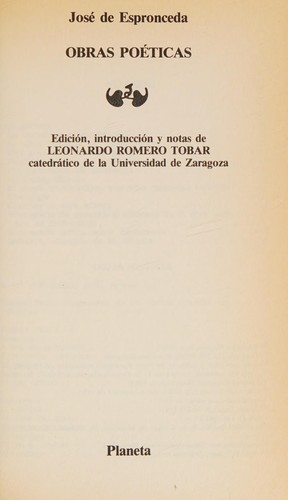 Cover of Obras poéticas