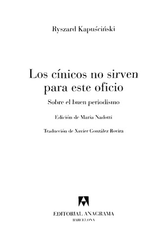 Cover of Los cínicos no sirven para este oficio