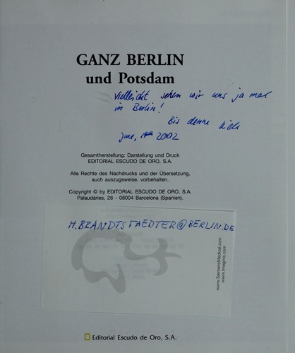 Cover of Ganz Berlin mit Potsdam