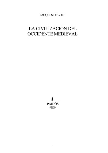 Cover of La civilización del Occidente medieval