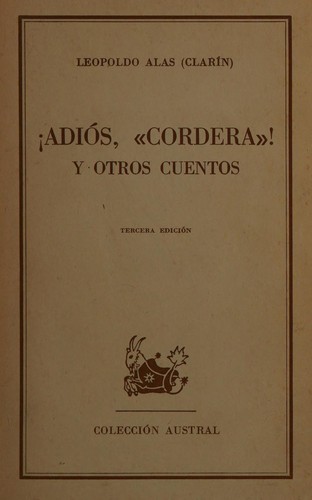 Cover of Adiós, "Cordera"! y otros cuentos