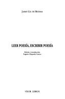 Cover of Leer poesía, escribir poesía