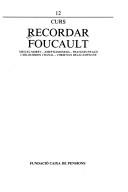 Cover of Recordar Foucault
