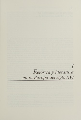Cover of Retorica y literatura en el siglo XVI