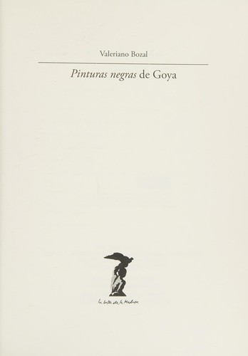 Cover of Pinturas negras de Goya