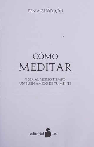 Cover of Cómo meditar