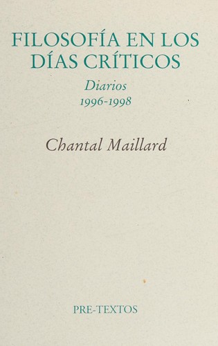 Cover of Filosofía en los días crítico