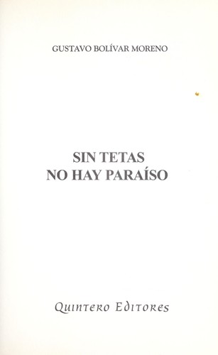 Cover of Sin tetas no hay paraíso