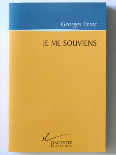 Cover of Je me souviens