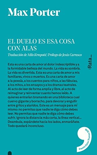 Cover of El duelo es esa cosa con alas
