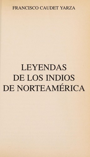 Cover of Leyendas de los indios de Norteamérica