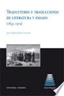 Cover of Traductores y traducciones de literatura y ensayo (1835-1919)