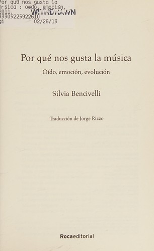 Cover of Por qué nos gusta la música