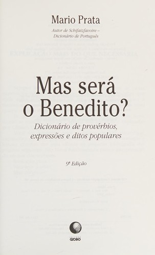 Cover of Mas será o Benedito?