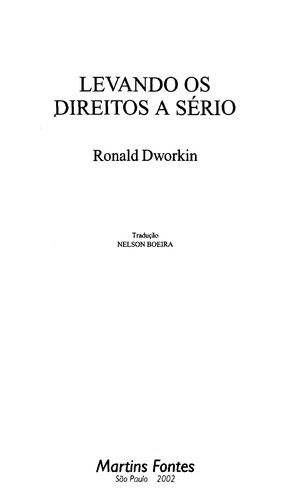 Cover of Levando os direitos a sério