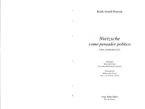 Cover of Nietzsche como pensador político