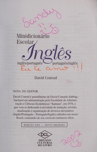Cover of Minidicionário Escolar de Inglês
