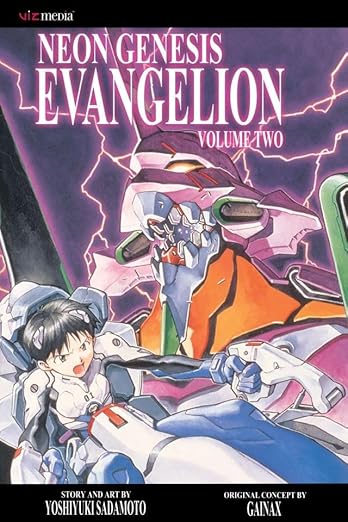 Cover of Neon Genesis Evangelion, Vol. 2: a flaming sword, which turned every way