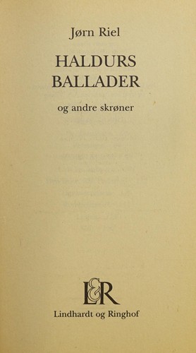 Cover of Haldurs ballader og andre skrøner