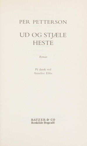 Cover of Ud og stjæle heste