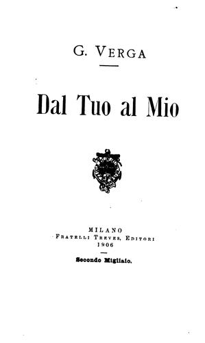 Cover of Dal tuo al mio