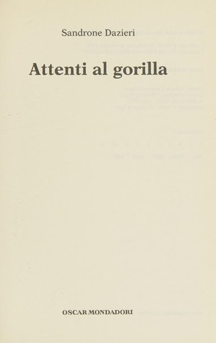 Cover of Attenti al gorilla