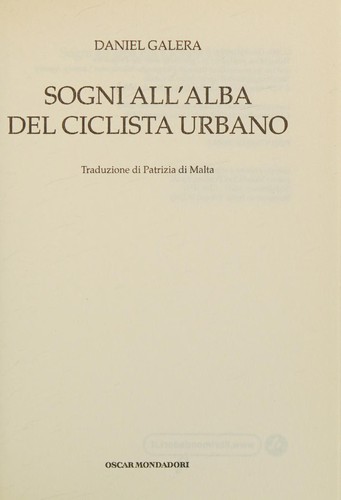 Cover of Sogni all'alba del ciclista urbano