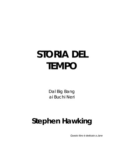 Cover of Dal big bang ai buchi neri. Breve storia del tempo