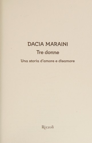 Cover of Tre donne