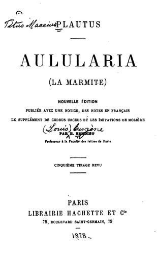 Cover of Aulularia