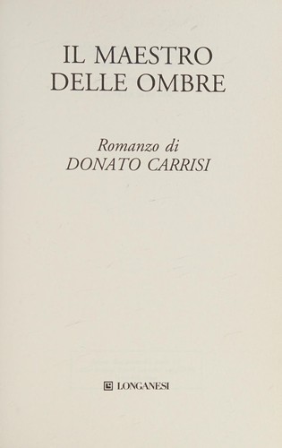 Cover of Il maestro delle ombre