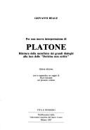 Cover of Per una nuova interpretazione di Platone