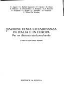 Cover of Nazione, etnia, cittadinanza in Italia e in Europa