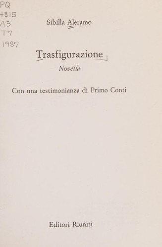 Cover of Trasfigurazione