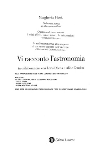 Cover of Vi racconto l'astronomia