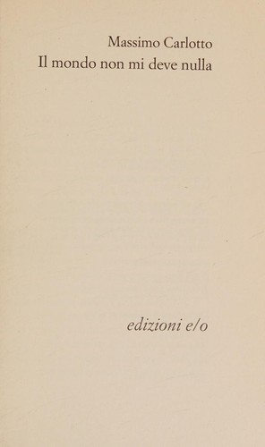 Cover of Il mondo non mi deve nulla