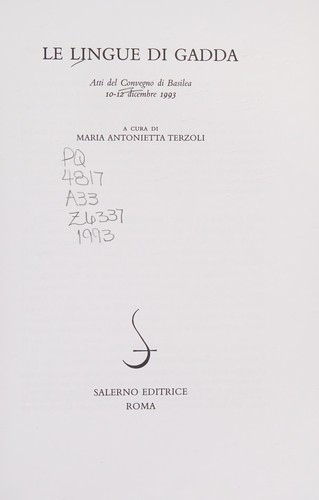 Cover of Le lingue di Gadda