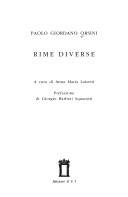 Cover of Rime diverse