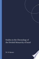 Cover of Studies in the Chronology of the Divided Monarchy of Israel