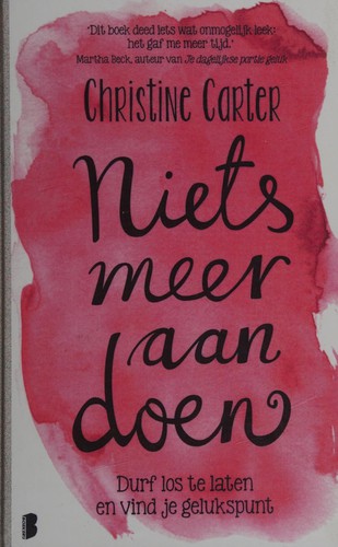 Cover of Niets meer aan doen