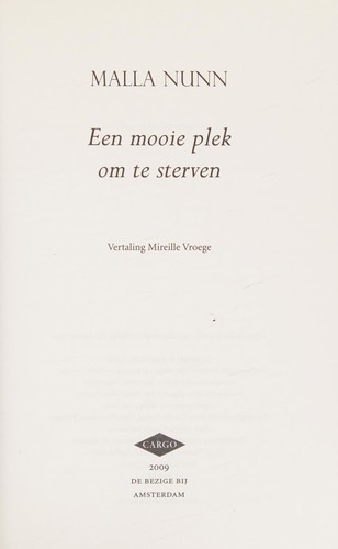 Cover of Een mooie plek om te sterven