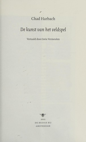 Cover of De kunst van het veldspel / druk 1