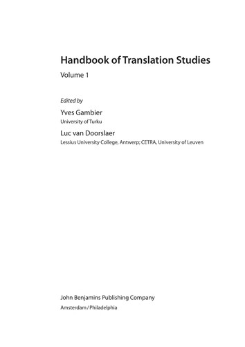 Cover of Handbook of translation studies