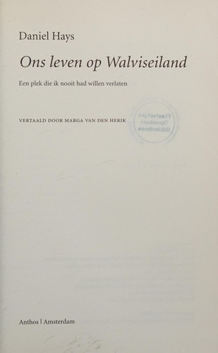Cover of Ons leven op Walviseiland