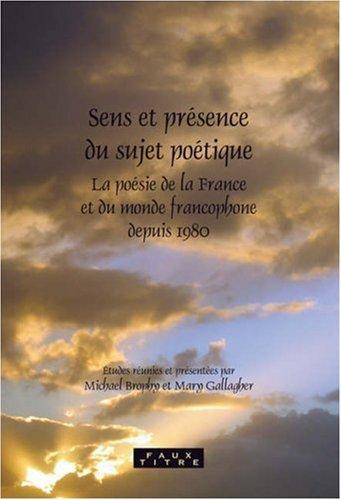 Cover of Sens et presence du sujet poétique